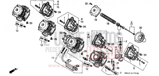 CARBURETOR (COMPONENT PARTS) CBR600FK de 1989